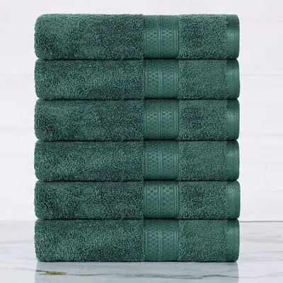Superior Bamboo Collection | 100% Ryon From Bamboo 6-pc. Solid Hand Towel In Green