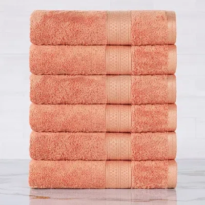 Superior Bamboo Collection | 100% Ryon From Bamboo 6-pc. Solid Hand Towel In Orange