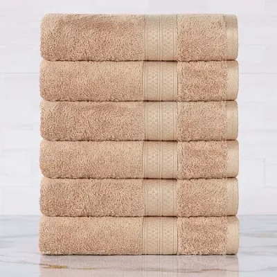 Superior Bamboo Collection | 100% Ryon From Bamboo 6-pc. Solid Hand Towel In Sand