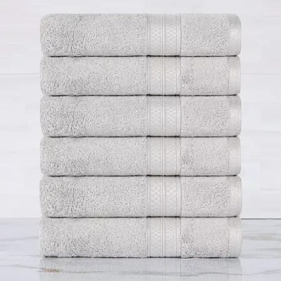 Superior Bamboo Collection | 100% Ryon From Bamboo 6-pc. Solid Hand Towel In Silver