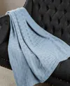 Superior Basket Weave All Season Cotton Blanket, California King In Baby Blue