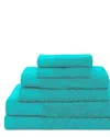 Superior Basket Weave Jacquard And Solid 6pc Towel Set