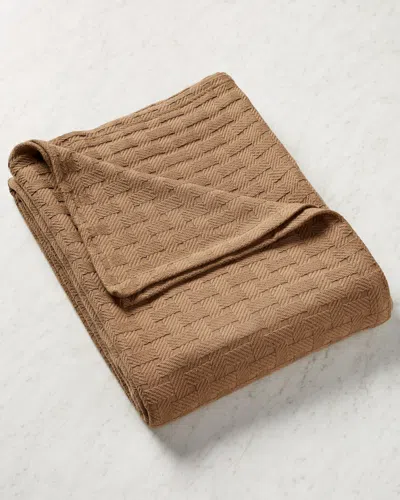 Superior Basketweave All-season Breathable Ultra-soft Cotton Blanket In Brown