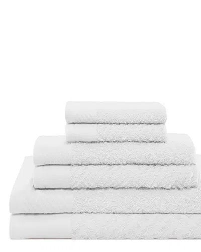 Superior Basketweave Jacquard And Solid 6pc Egyptian Cotton Towel Set