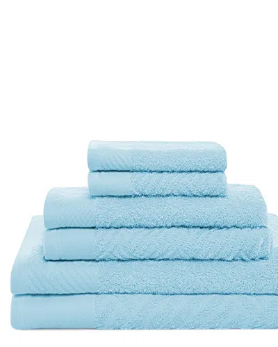 Superior Basketweave Jacquard And Solid 6pc Egyptian Cotton Towel Set