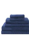 Superior Basketweave Jacquard And Solid 6pc Towel Set
