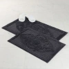 Superior Set Of 2 Medium Myra Medallion Washable Bath Rugs In Black