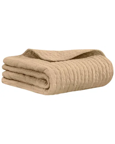 Superior Bella Silk Pick Stitch Medium Weight Throw In Brown