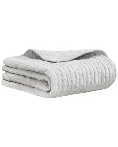 Superior Bella Silk Pick Stitch Medium Weight Throw In Silver