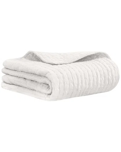 Superior Bella Silk Pick Stitch Medium Weight Throw In White