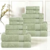 Superior Belmont Collection | 100% Cotton 12-pc. Quick Dry Solid Bath Towel Set In Green