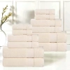 Superior Belmont Collection | 100% Cotton 12-pc. Quick Dry Solid Bath Towel Set In Sand