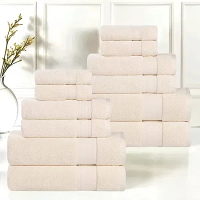 Superior Belmont Collection | 100% Cotton 12-pc. Quick Dry Solid Bath Towel Set In Sand