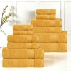 Superior Belmont Collection | 100% Cotton 12-pc. Quick Dry Solid Bath Towel Set In Yellow