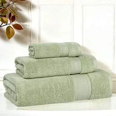 Superior Belmont Collection | 100% Cotton 3-pc. Quick Dry Solid Bath Towel Set In Green