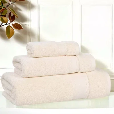 Superior Belmont Collection | 100% Cotton 3-pc. Quick Dry Solid Bath Towel Set In Sand