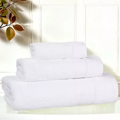 Superior Belmont Collection | 100% Cotton 3-pc. Quick Dry Solid Bath Towel Set In White