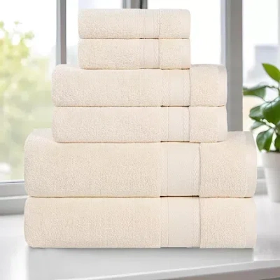 Superior Belmont Collection | 100% Cotton 6-pc. Quick Dry Solid Bath Towel Set In Sand