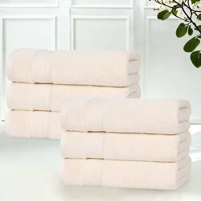 Superior Belmont Collection | 100% Cotton 6-pc. Solid Hand Towel In Sand