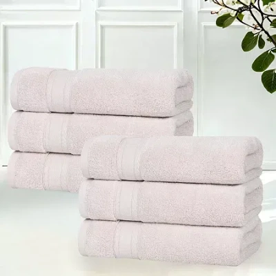 Superior Belmont Collection | 100% Cotton 6-pc. Solid Hand Towel In Silver