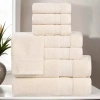 Superior Belmont Collection | 100% Cotton 8-pc. Quick Dry Solid Bath Towel Set In Sand