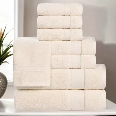 Superior Belmont Collection | 100% Cotton 8-pc. Quick Dry Solid Bath Towel Set In Sand