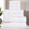 Superior Belmont Collection | 100% Cotton 8-pc. Quick Dry Solid Bath Towel Set In White