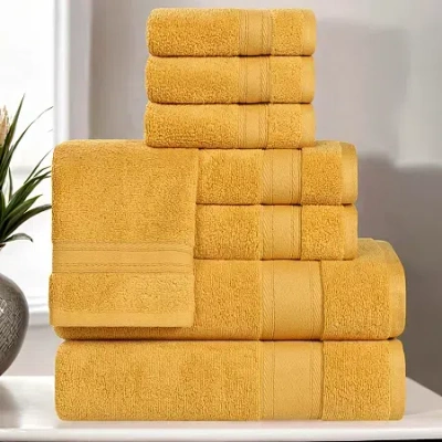 Superior Belmont Collection | 100% Cotton 8-pc. Quick Dry Solid Bath Towel Set In Yellow