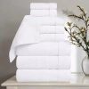 Superior Belmont Collection | 100% Cotton 9-pc. Quick Dry Solid Bath Towel Set In White
