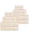 Superior Belmont Zero Twist Cotton Medium Weight Soft Absorbent 12pc Towel Set
