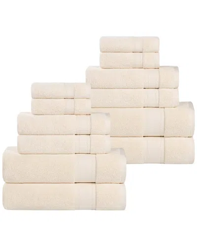 Superior Belmont Zero Twist Cotton Medium Weight Soft Absorbent 12pc Towel Set