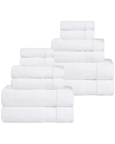 Superior Belmont Zero Twist Cotton Medium Weight Soft Absorbent 12pc Towel Set