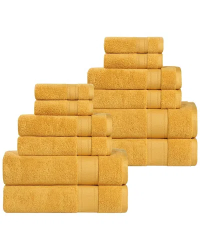 Superior Belmont Zero Twist Cotton Medium Weight Soft Absorbent 12pc Towel Set