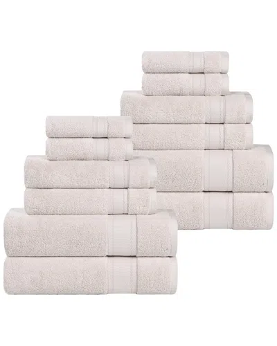 Superior Belmont Zero Twist Cotton Medium Weight Soft Absorbent 12pc Towel Set