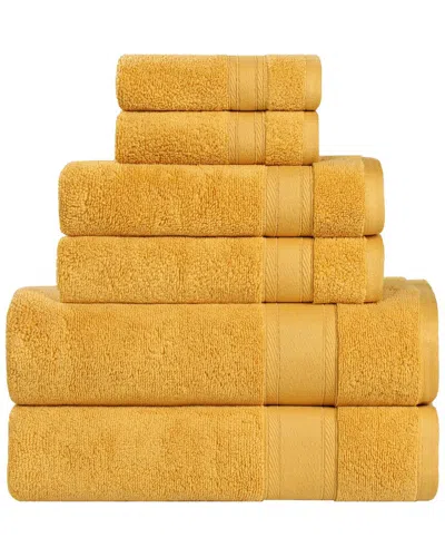 Superior Belmont Zero Twist Cotton Medium Weight Soft Absorbent 6pc Towel Set
