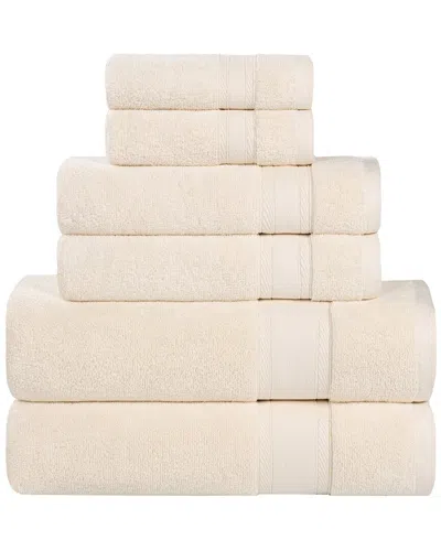 Superior Belmont Zero Twist Cotton Medium Weight Soft Absorbent 6pc Towel Set