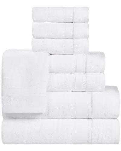Superior Belmont Zero Twist Cotton Medium Weight Soft Absorbent 8pc Towel Set