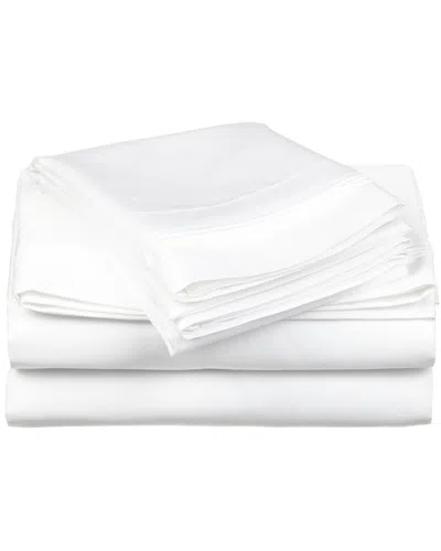 Superior Blend Solid 600 Thread Count Cotton Rich Deep Pocket Sheet Set In White