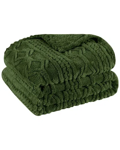Superior Boho Knit Jacquard Fleece Plush Fluffy Blanket