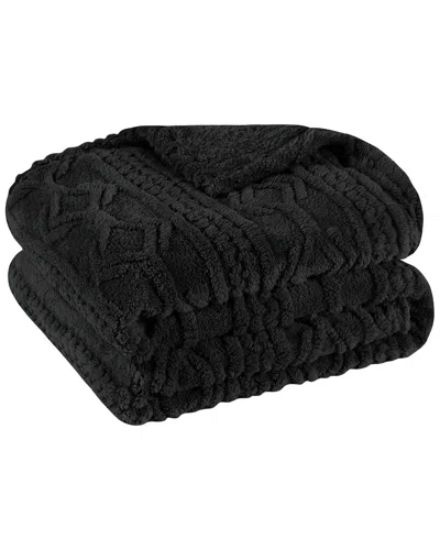 Superior Boho Knit Jacquard Fleece Plush Fluffy Throw