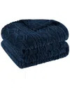 Superior Boho Knit Jacquard Fleece Plush Fluffy Throw