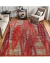Superior Brayton Vibrant Abstract Rug In Red