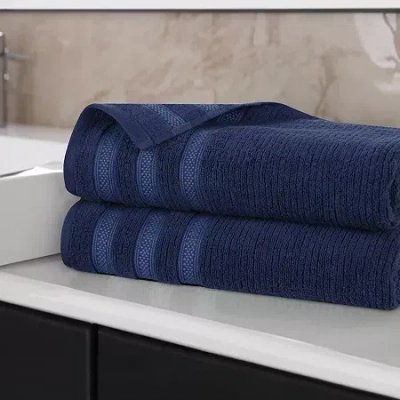Superior Brea Collection | 100% Cotton 2-pc. Bath Sheet In Blue