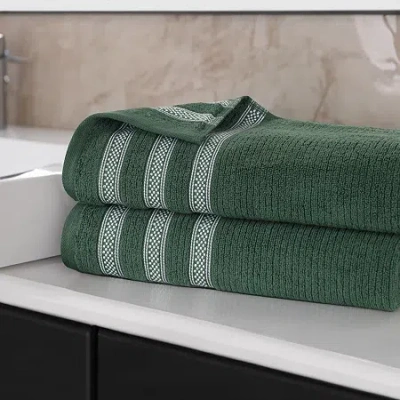 Superior Brea Collection | 100% Cotton 2-pc. Bath Sheet In Green