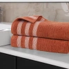 Superior Brea Collection | 100% Cotton 2-pc. Bath Sheet In Orange