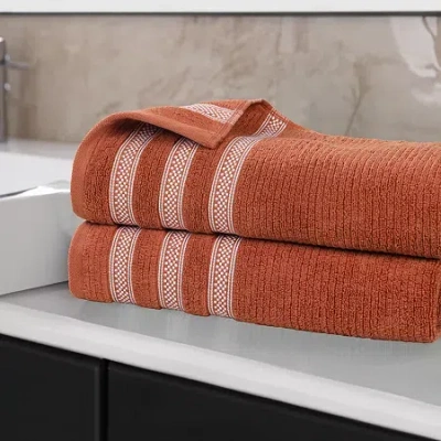 Superior Brea Collection | 100% Cotton 2-pc. Bath Sheet In Orange