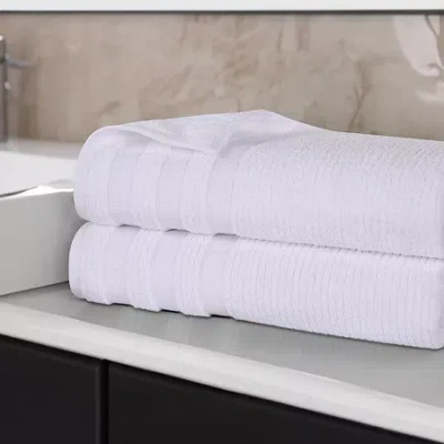 Superior Brea Collection | 100% Cotton 2-pc. Bath Sheet In White