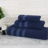Superior Brea Collection | 100% Cotton 3-pc. Quick Dry Solid Bath Towel Set In Blue