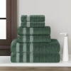 Superior Brea Collection | 100% Cotton 6-pc. Quick Dry Solid Bath Towel Set In Green