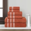 Superior Brea Collection | 100% Cotton 6-pc. Quick Dry Solid Bath Towel Set In Orange